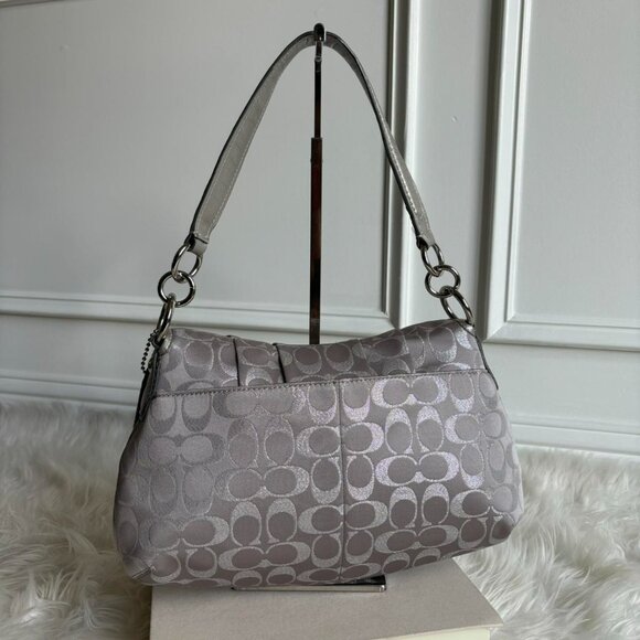 Coach Soho Hobo Shoulder Hand Bag in silver jacquard Print - Picture 3 of 16